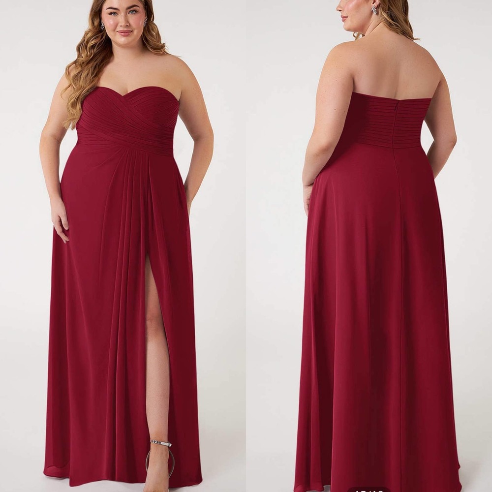 AZAZIE ARABELLA Burgundy, A-Line, Sweetheart neckline, chiffon, size A22